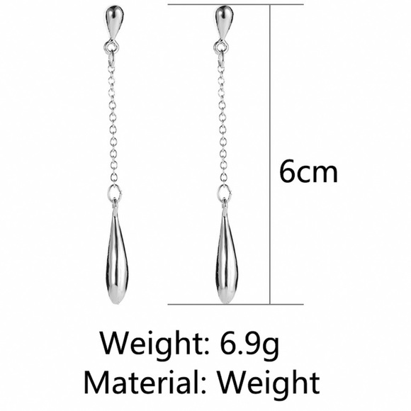 Any 2/$20! Silver Water Drop Stud Earrings - Picture 5 of 7